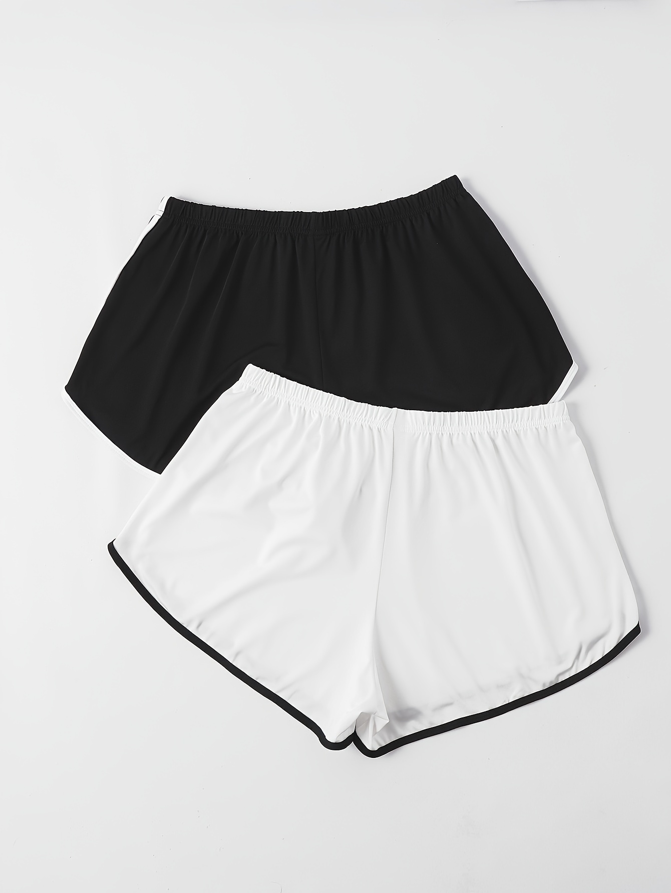 Plus Size Basic Pajama Shorts Set Women's Plus Elastic Waist