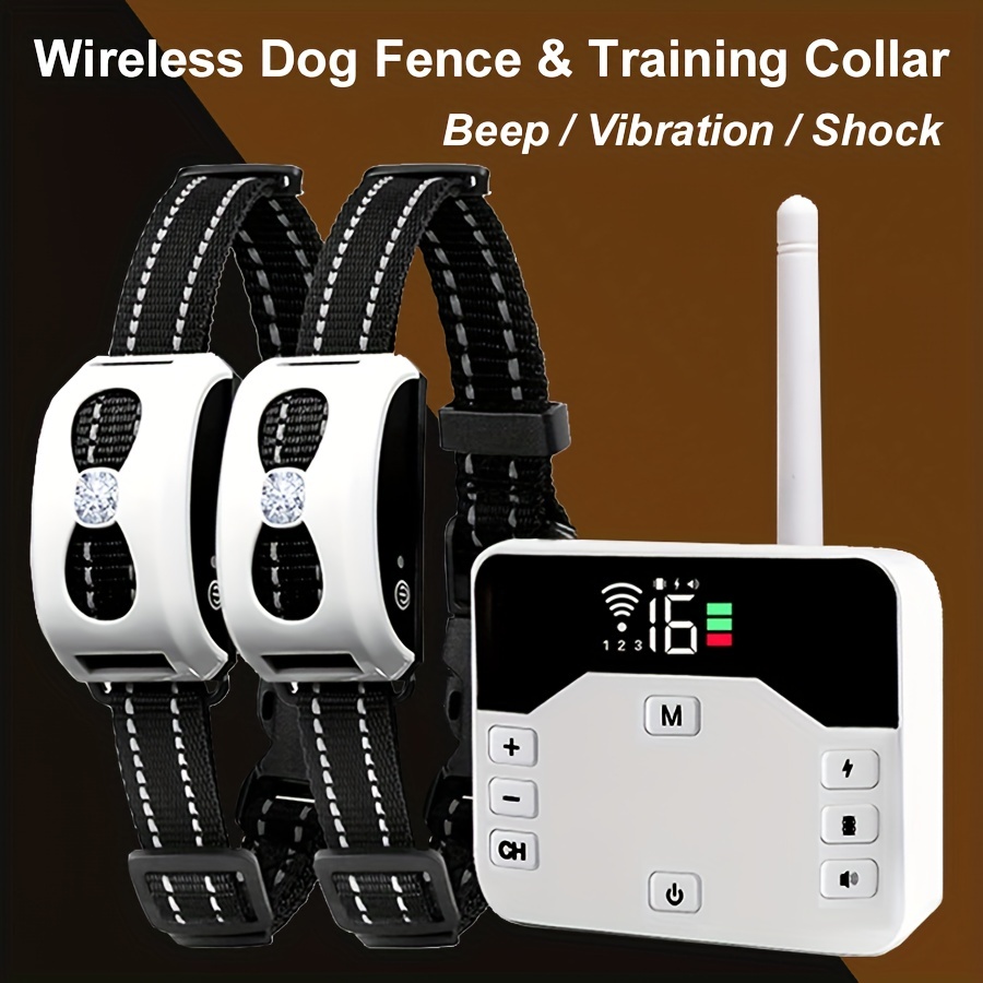 Sistema inalámbrico para cercas para perros, entrenamiento de collar de  choque eléctrico con control remoto, sistema de contención de mascotas con