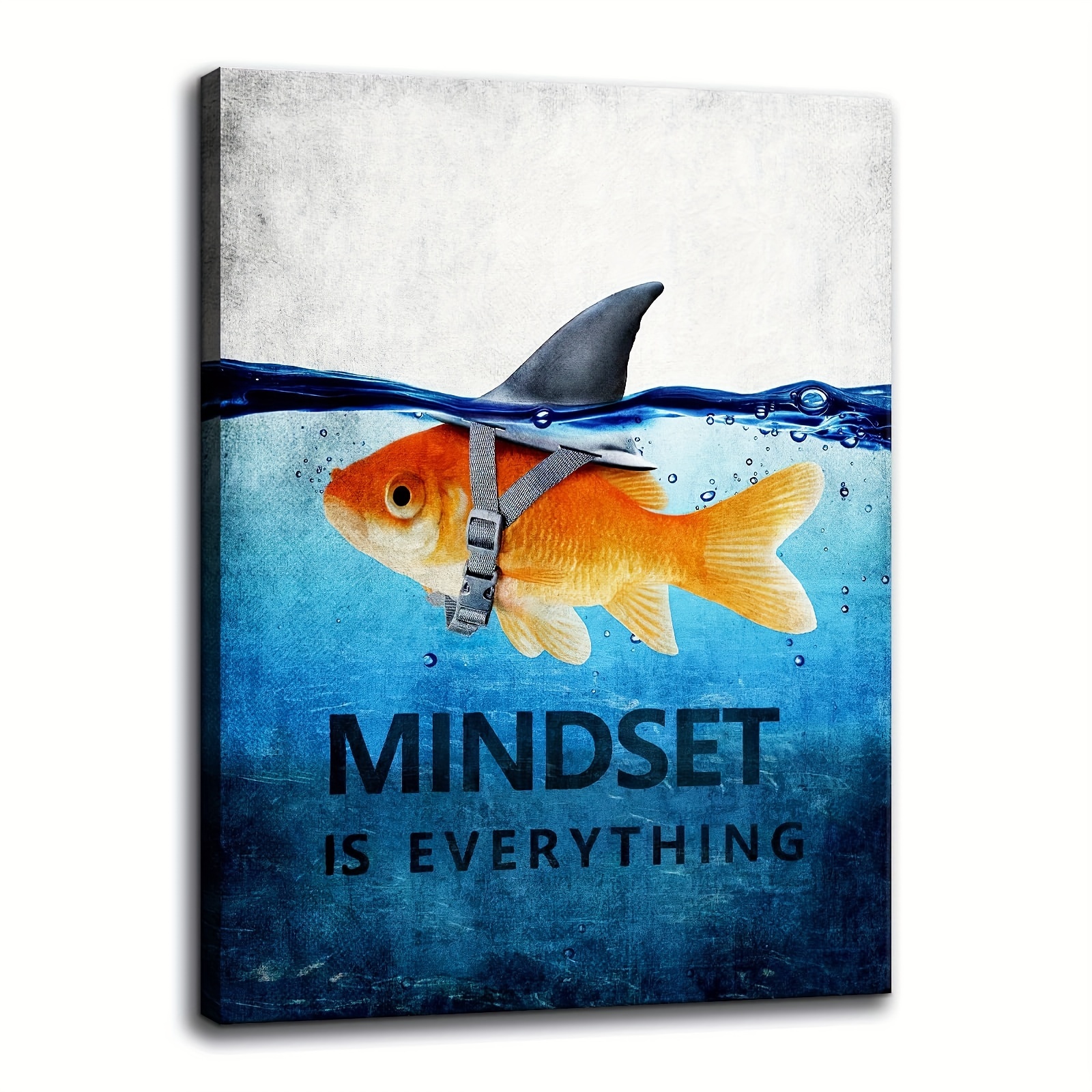 1pc inspiration wall art posters goldfish pictures mindset is everything print poster big shark canvas painting artwork home decor for living room bedroom office unframed