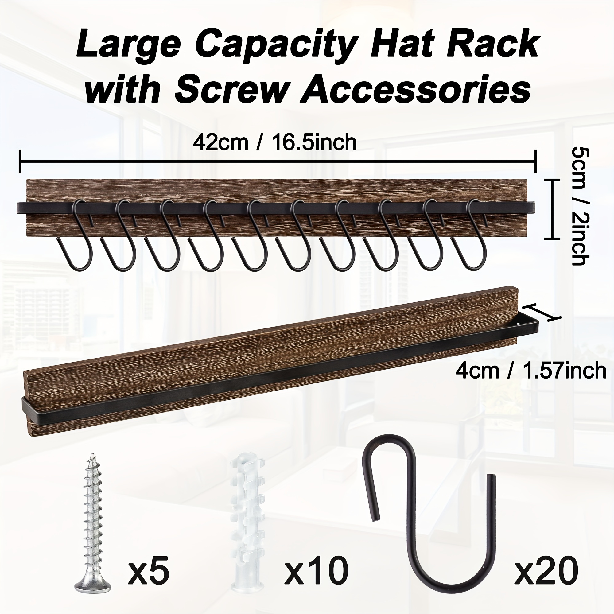 Horizontal Cowboy Hat Racks