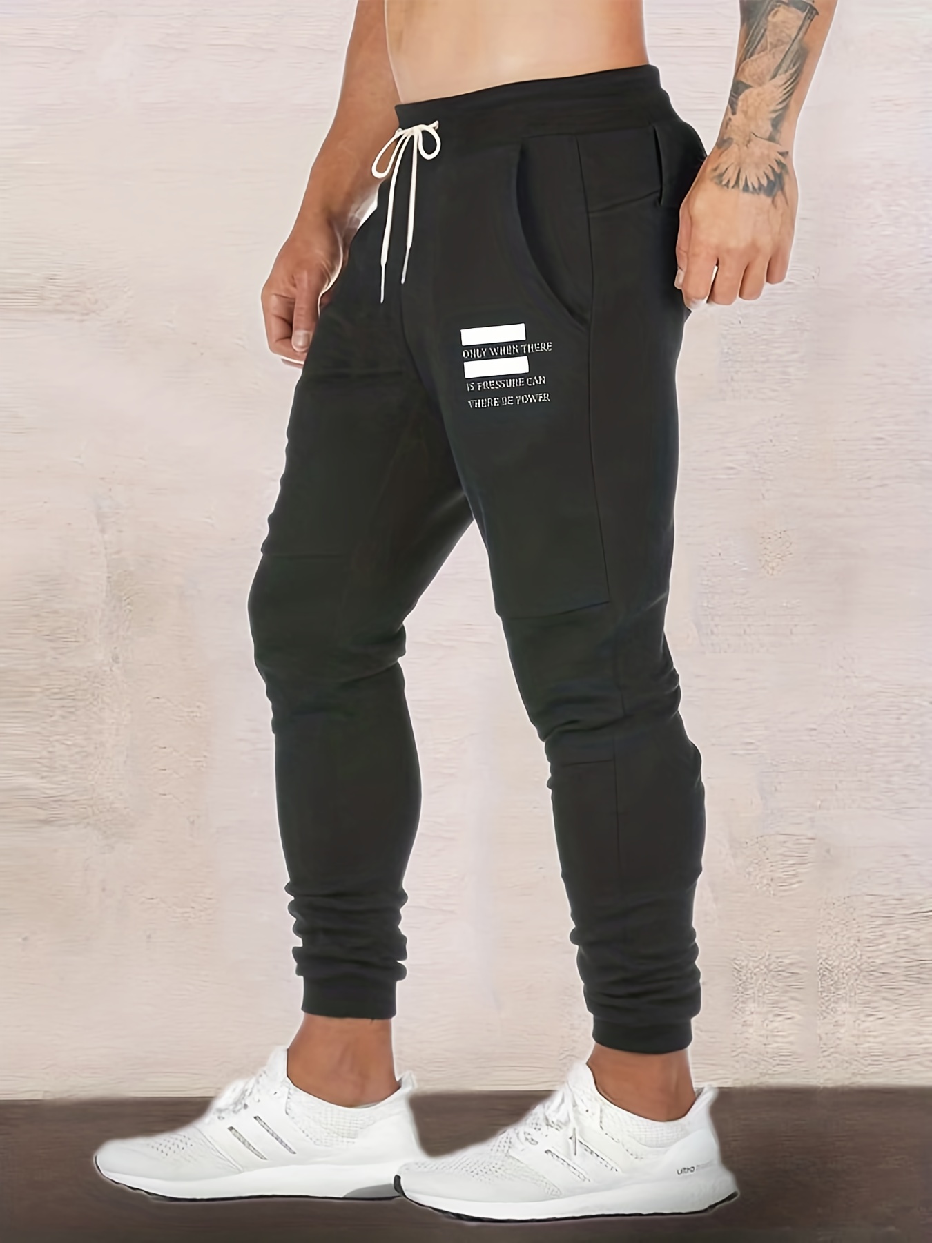 Letter Graphic Drawstring Pockets Sweatpants Casual - Temu