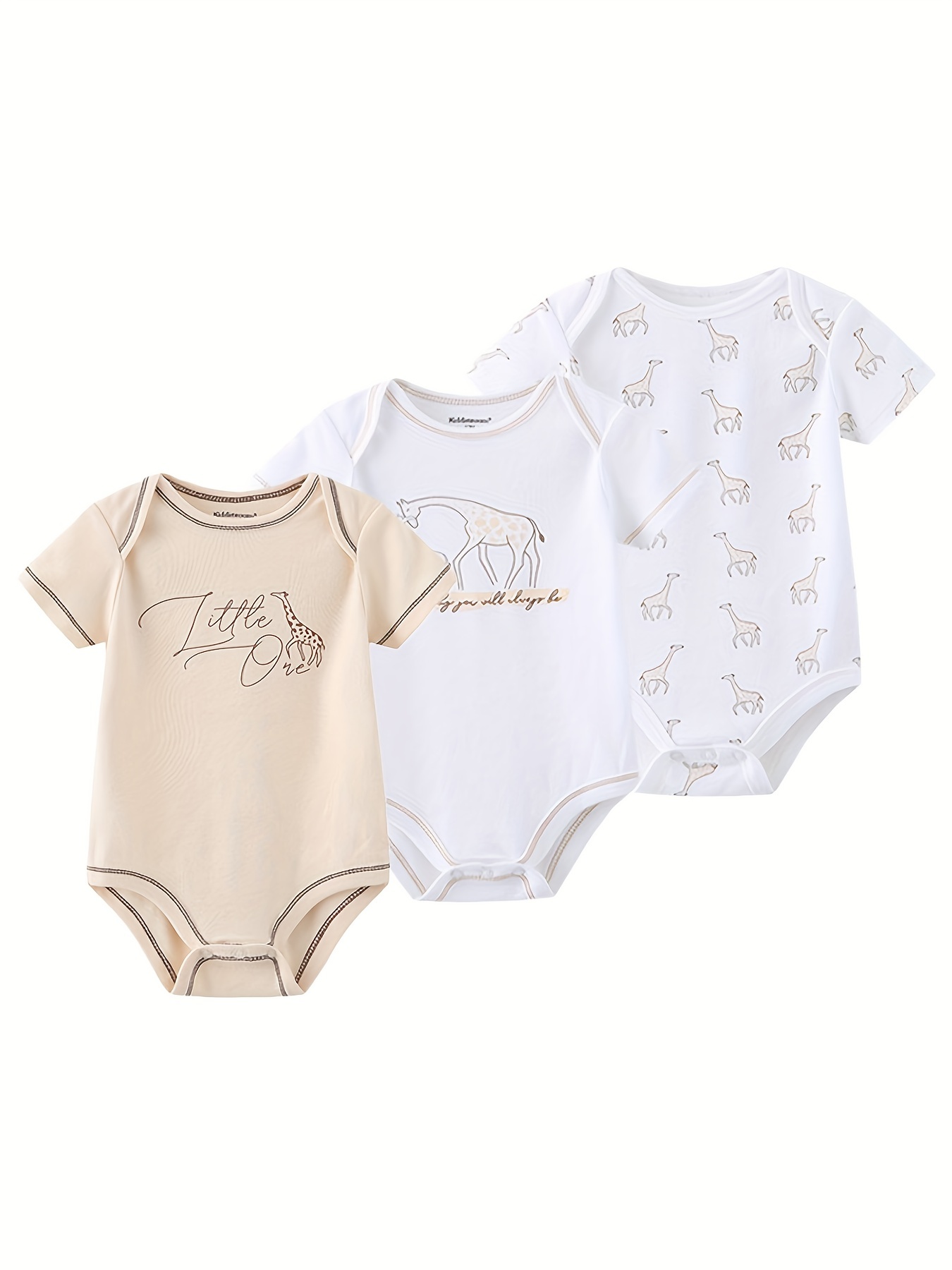 Cute Cartoon Print Baby Girls Boys Bodysuits Comfy Cotton - Temu