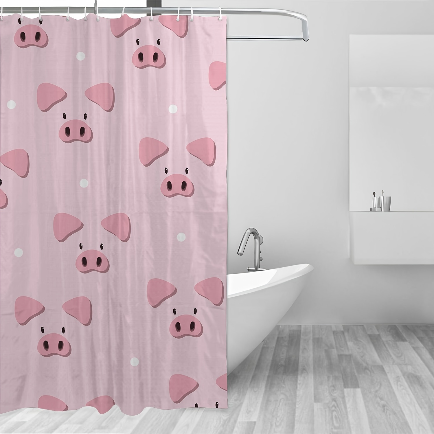 Pig Printed Shower Curtain Waterproof Shower Curtain - Temu