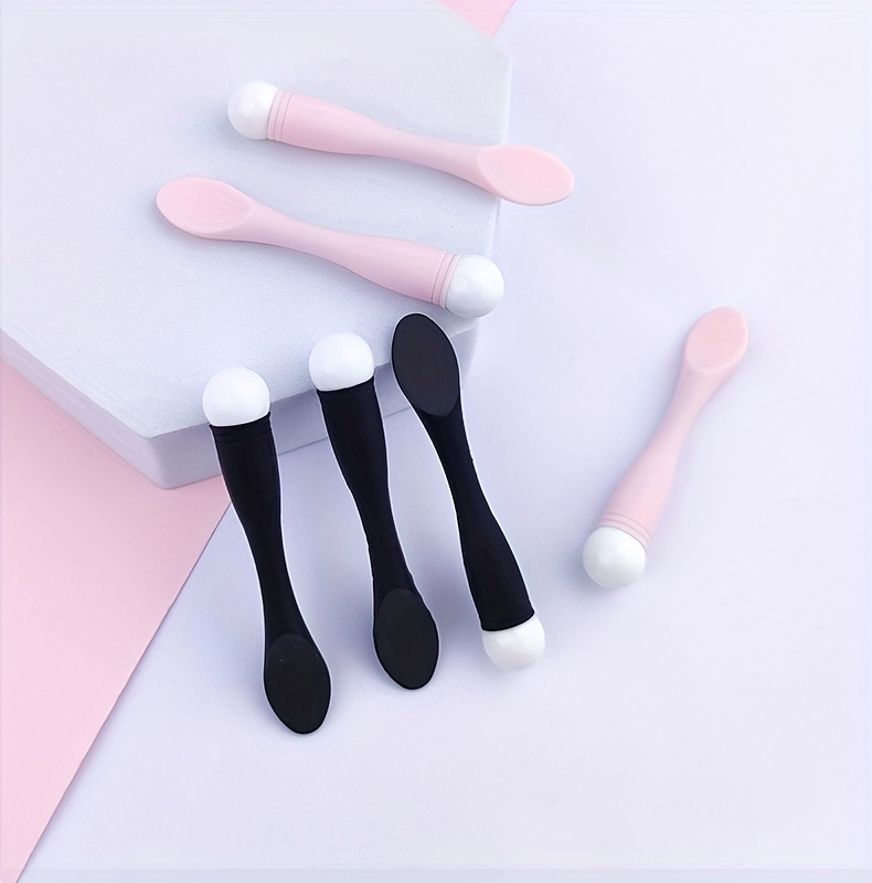 Unique Bargains Eye Cream Massage Sticks Beauty Scoop Makeup Spatula Mini  Spoon for Facial Cosmetic Moon Shape 2.13x0.51 4 Pcs Silver Tone