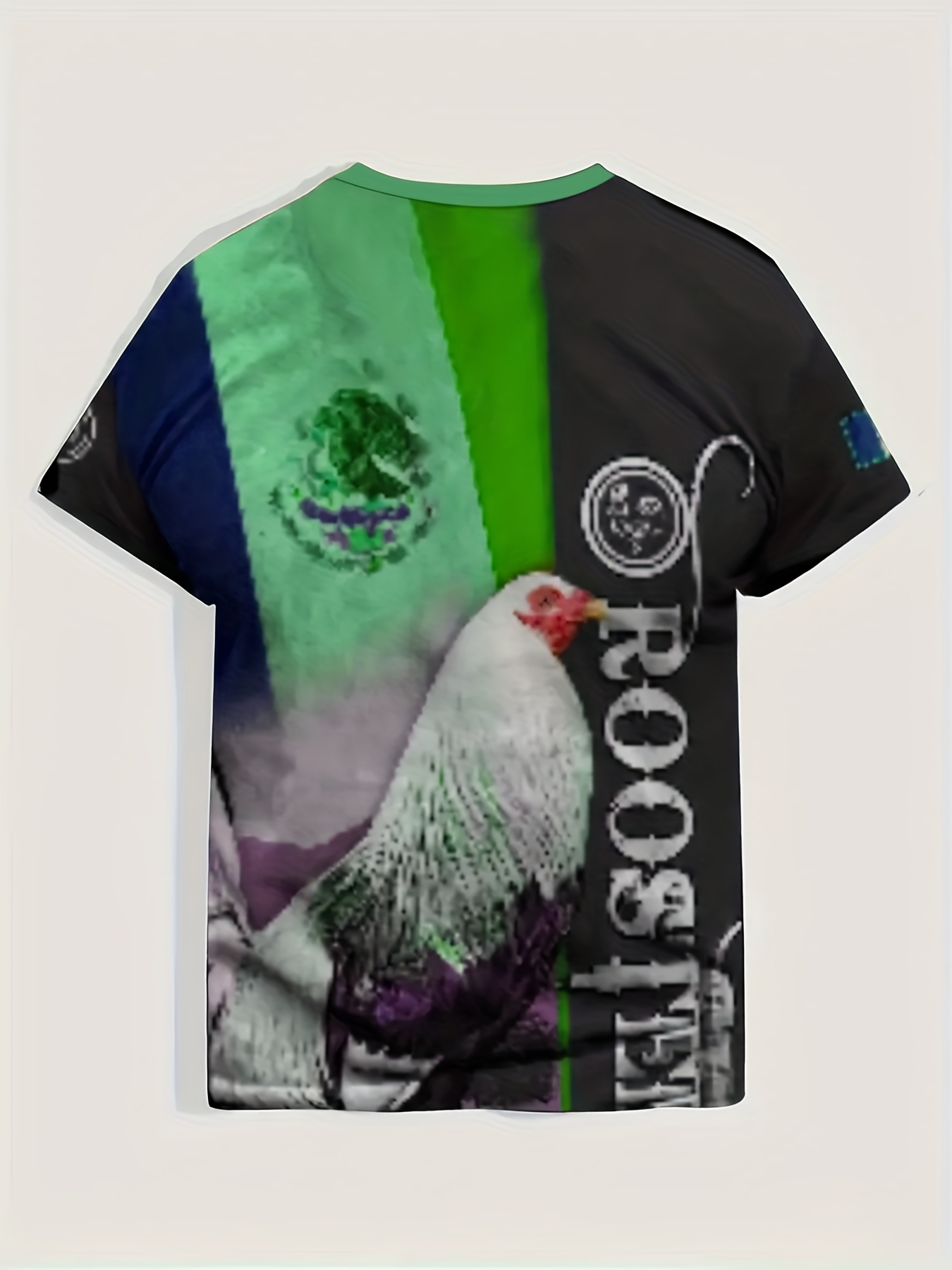 Rooster 3d Print Men's Fashion Round Neck T shirts Outfits - Temu