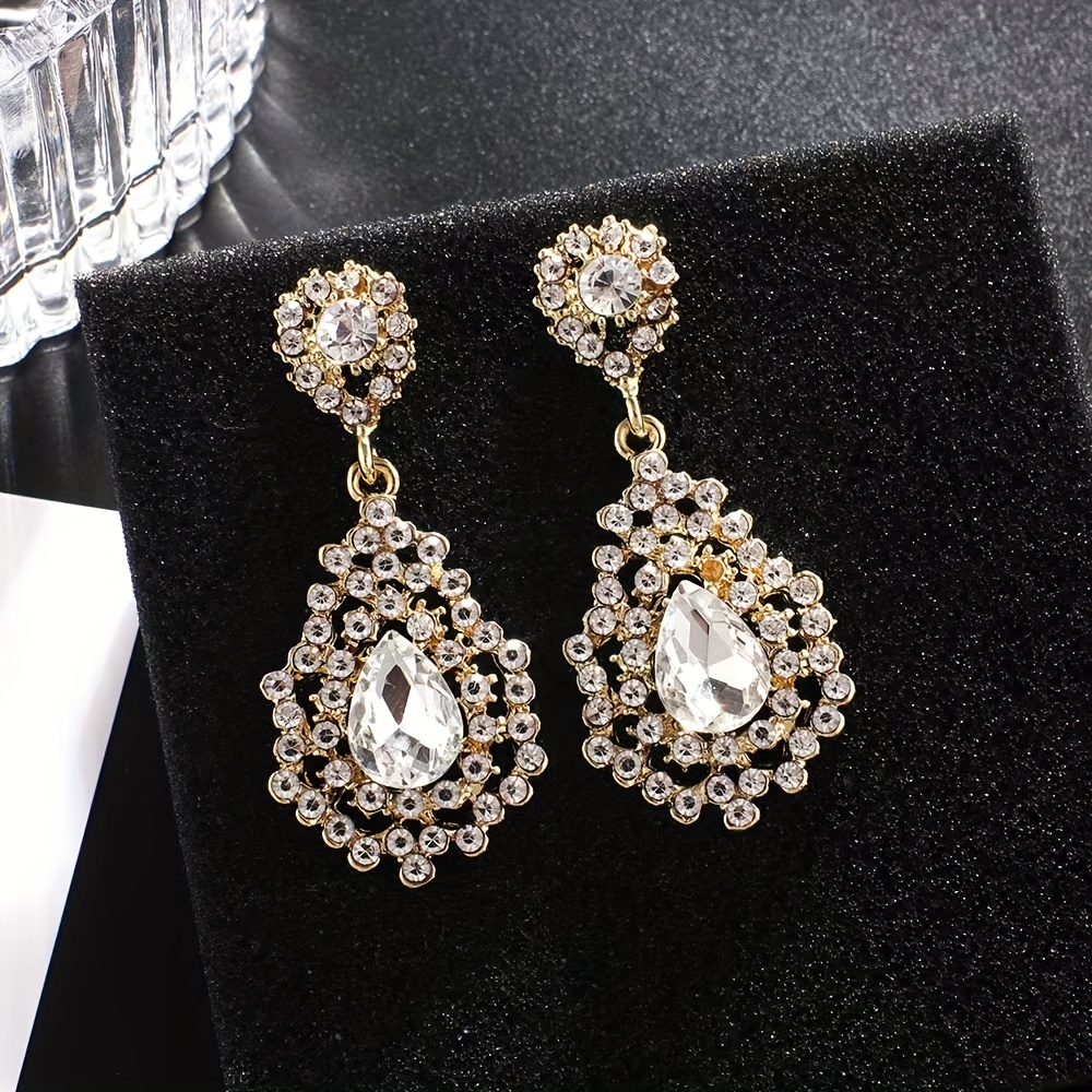 Hot Water Drop Faux Pearl Zircon Earrings Wedding Bridesmaid - Temu Canada