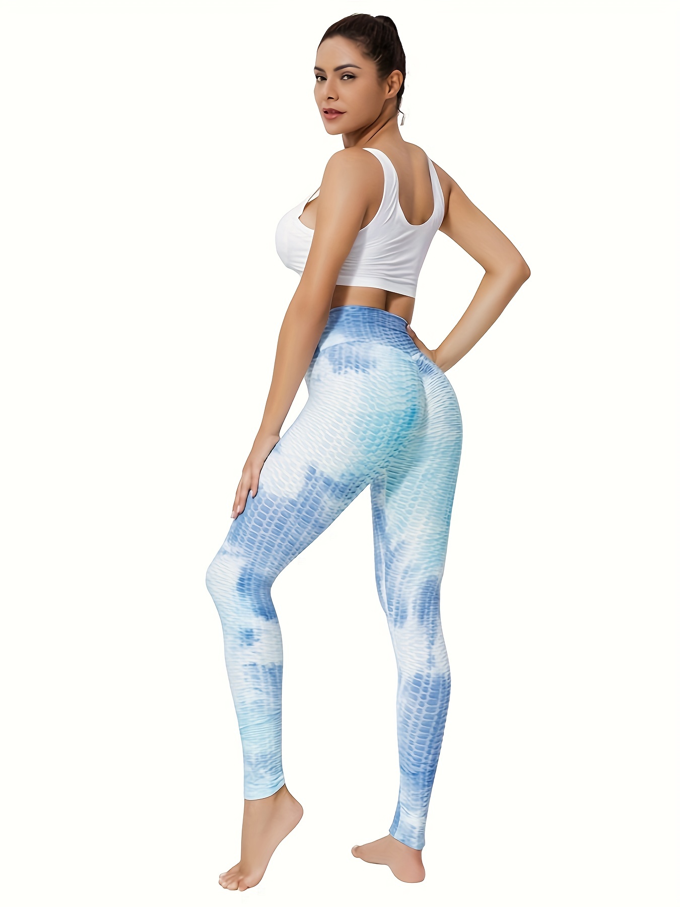 Tie Dye Honeycomb High Stretch Sports Leggings High Waist - Temu