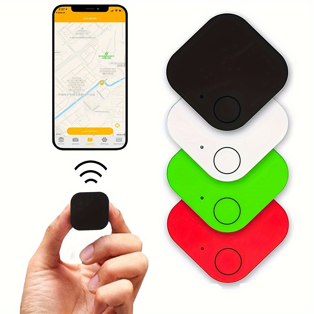 Localizador GPS, rastreador inteligente de etiquetas, motocicletas, coche,  animales, color blanco, para Android