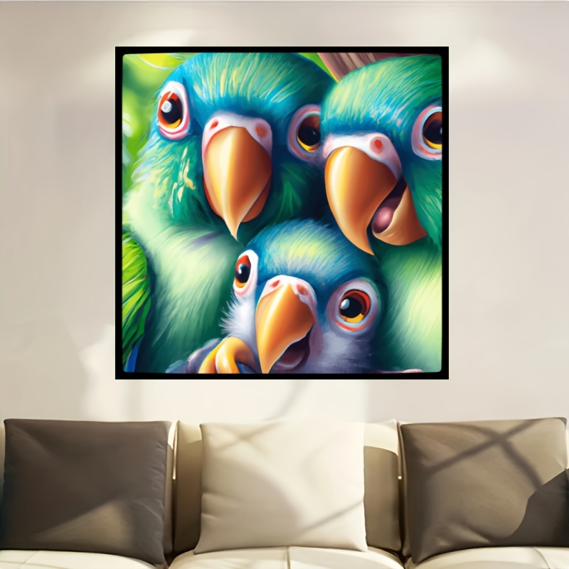 DIY Full Crystal Diamond Paintings Animal Colored Parrot Novelties Mosaic  Diamond Art Similar To Cross-stitch Handmade Jewelry Home Decor(No Frame)