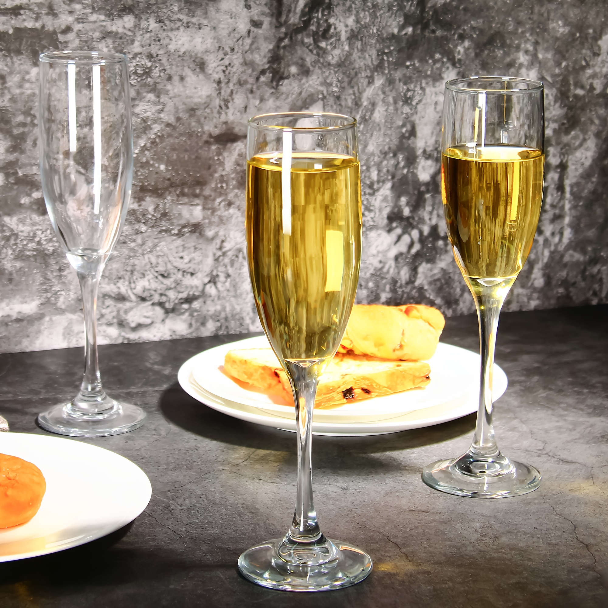 Copas desechables de plástico para vino, copas de champán transparentes, 12  unidades, 4.7 onzas