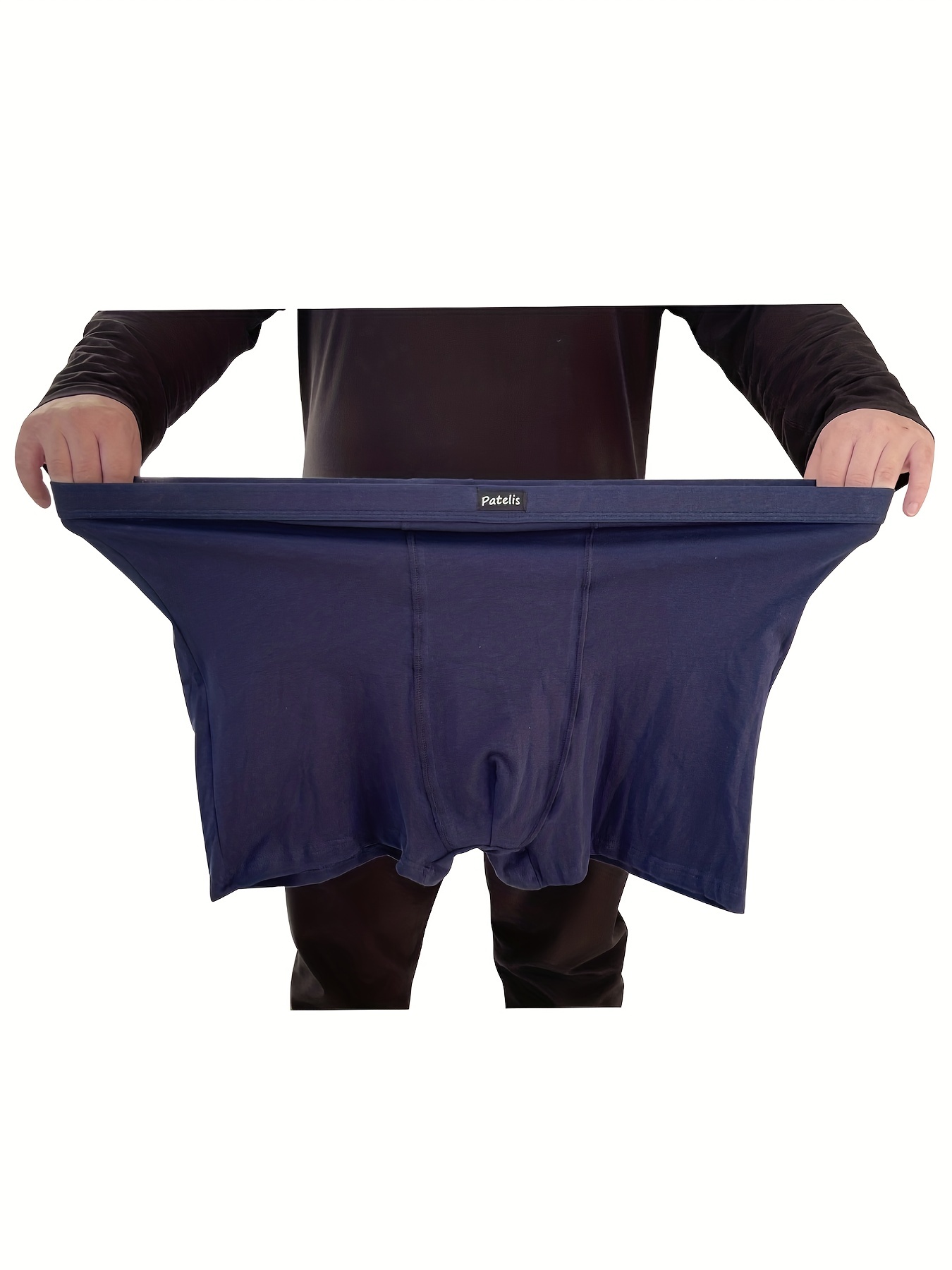 Pure Color Underwear Cotton Briefs Male Sexy Plus Size Men Long