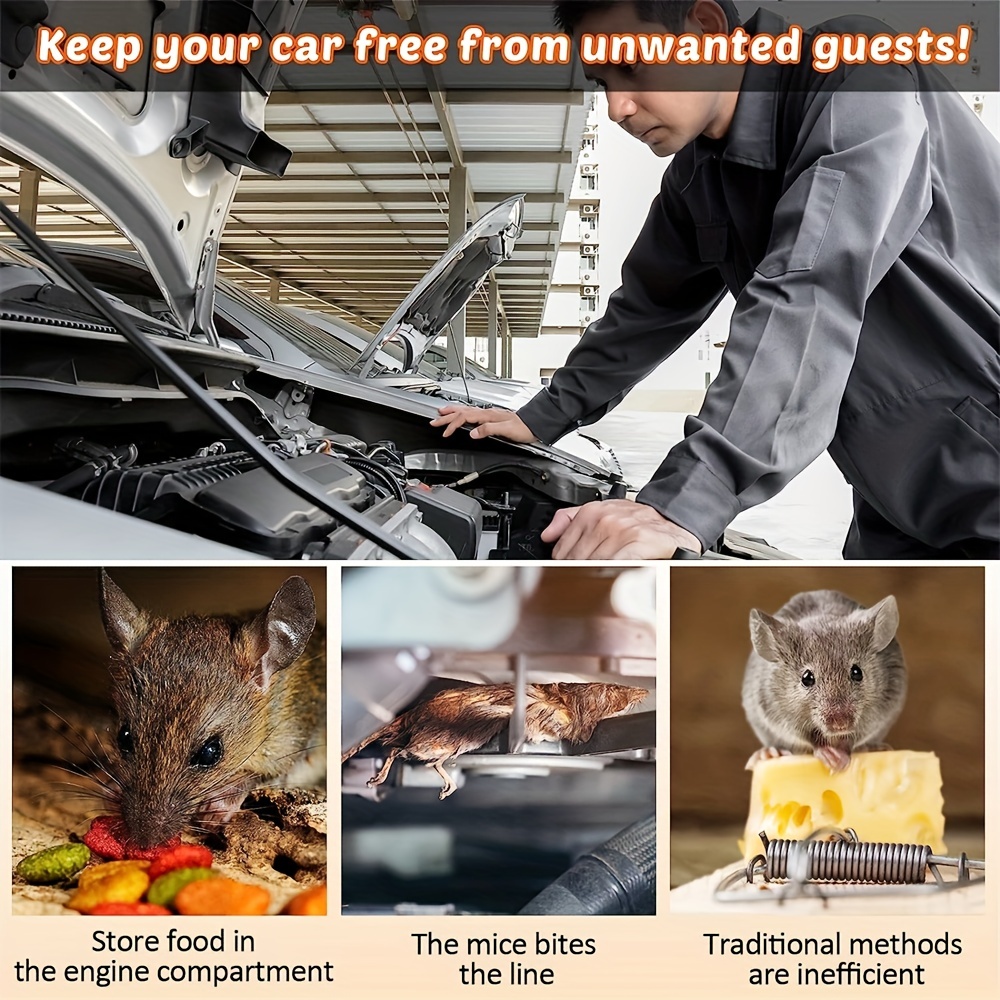 Under Hood Rodent Repeller, Professional Mouse Repellent, Ultrasonic 12V  Car Pest Repeller Squirrels, Pack Rat Deterrent For Cars Trucks RV Engine  Bay