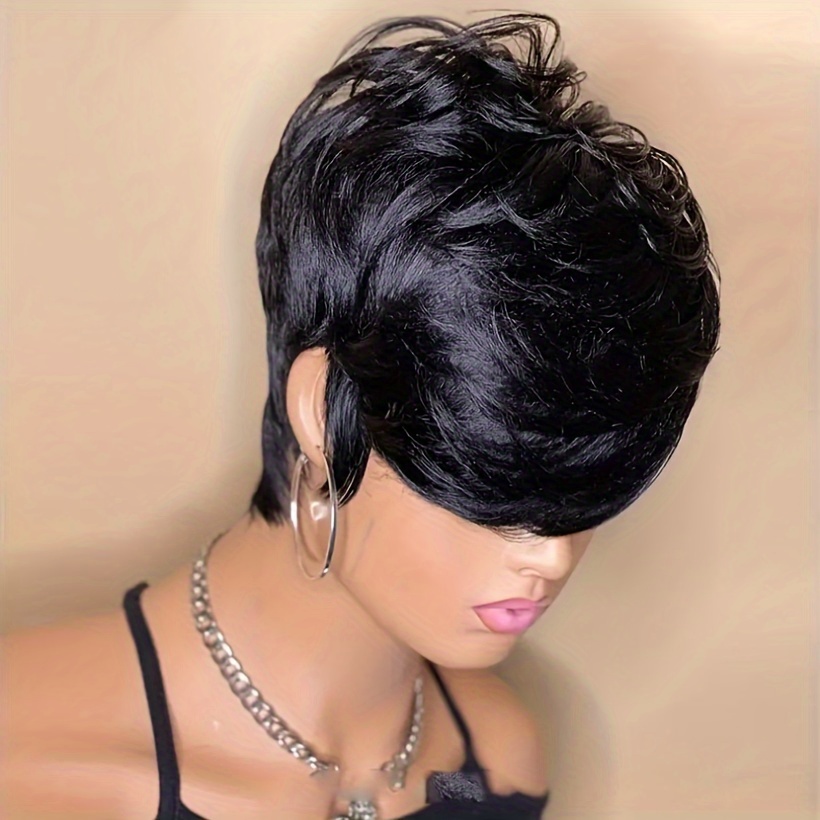 Brazilian Virgin Remy Hair Short Pixie Cut Human Hair Wigs Temu