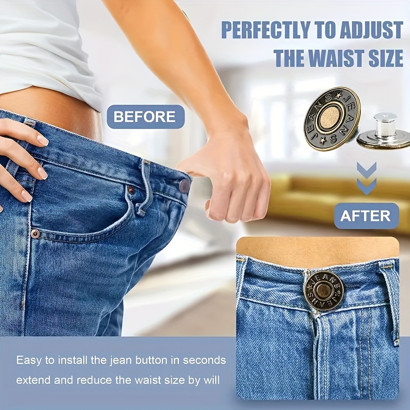10pcs Adjustable Jean Button For Pants Buttons For Pants Waist