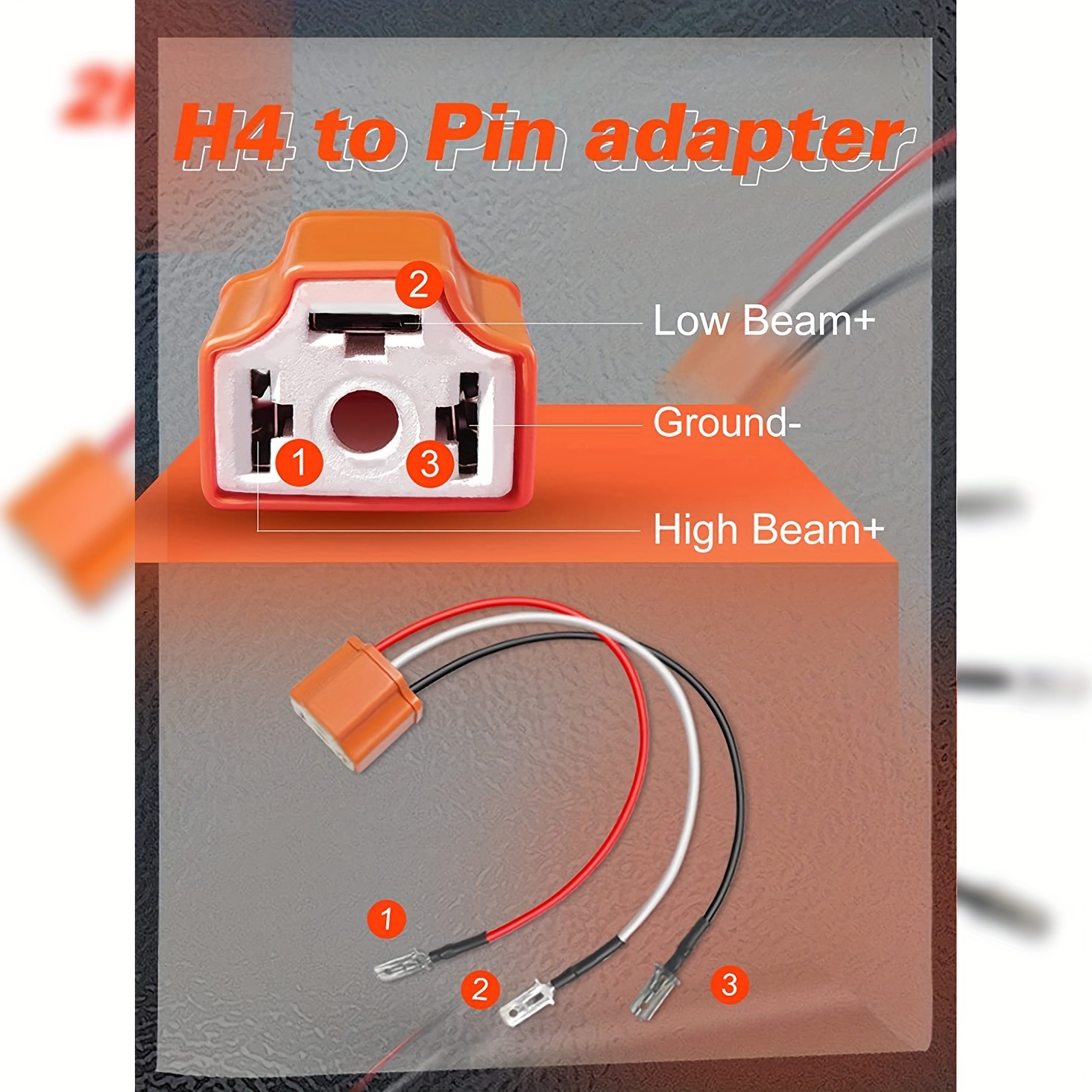 Konvertierungskabel, 2 Stk. H13 9008 auf H4 9003 Hb2 Adapter  Konvertierungskabel für Scheinwerfer mit LED-Buchse, schwarz : :  Auto & Motorrad