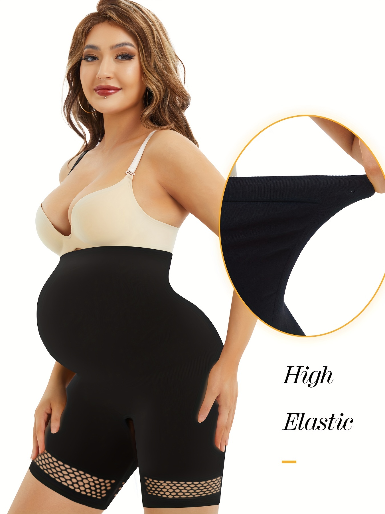 Aosboei Hollow Maternity Boyshort Panties Breathable High - Temu Canada