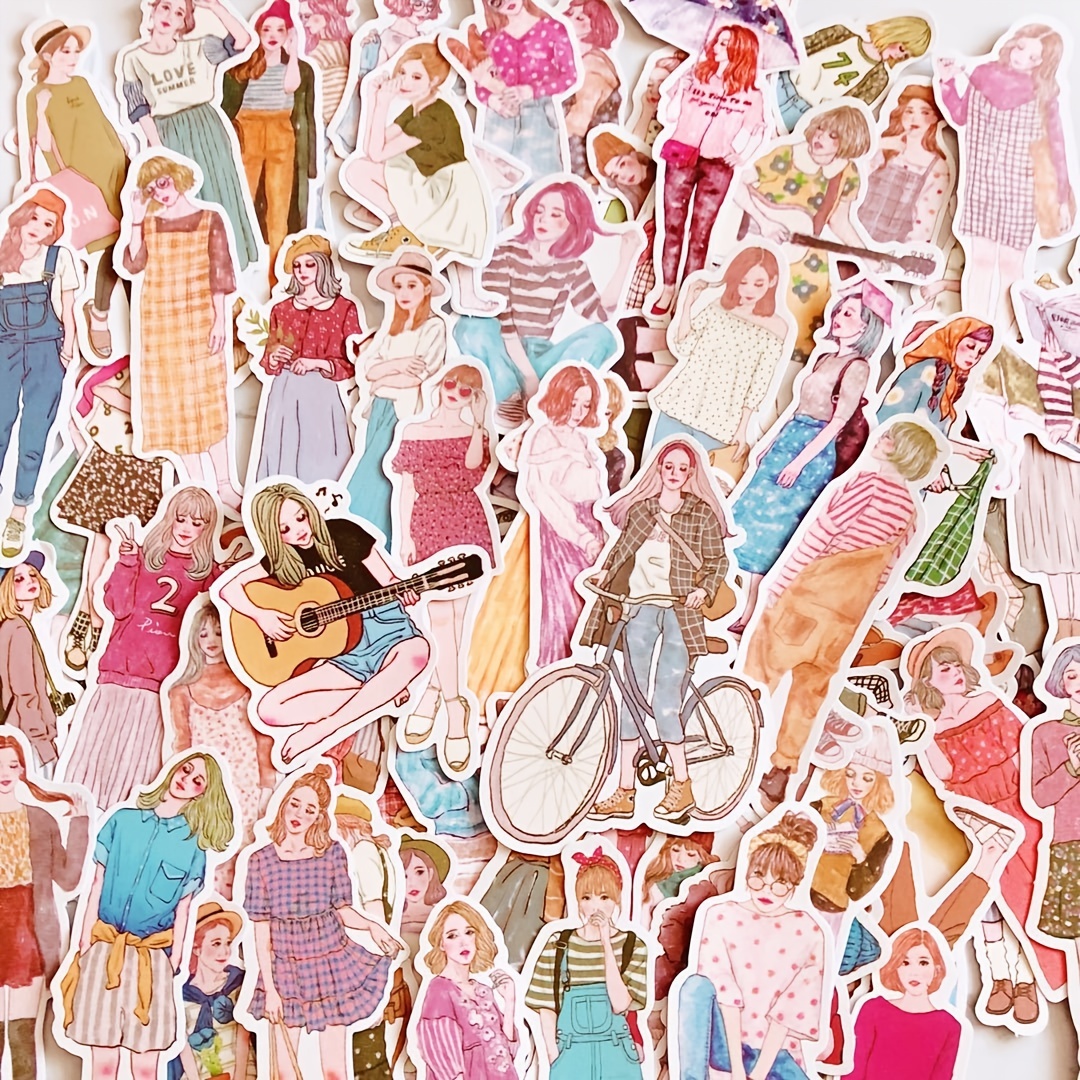 160pcs Vintage People Washi Stickers for Journaling Scrapbooking,Retro Girls Women Scrapbook Sticker for Junk Journals, Other