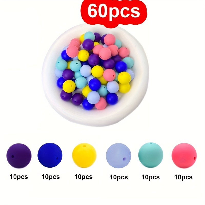 Round Silicone Bulk Mix Color Beads For Jewelry Making Diy