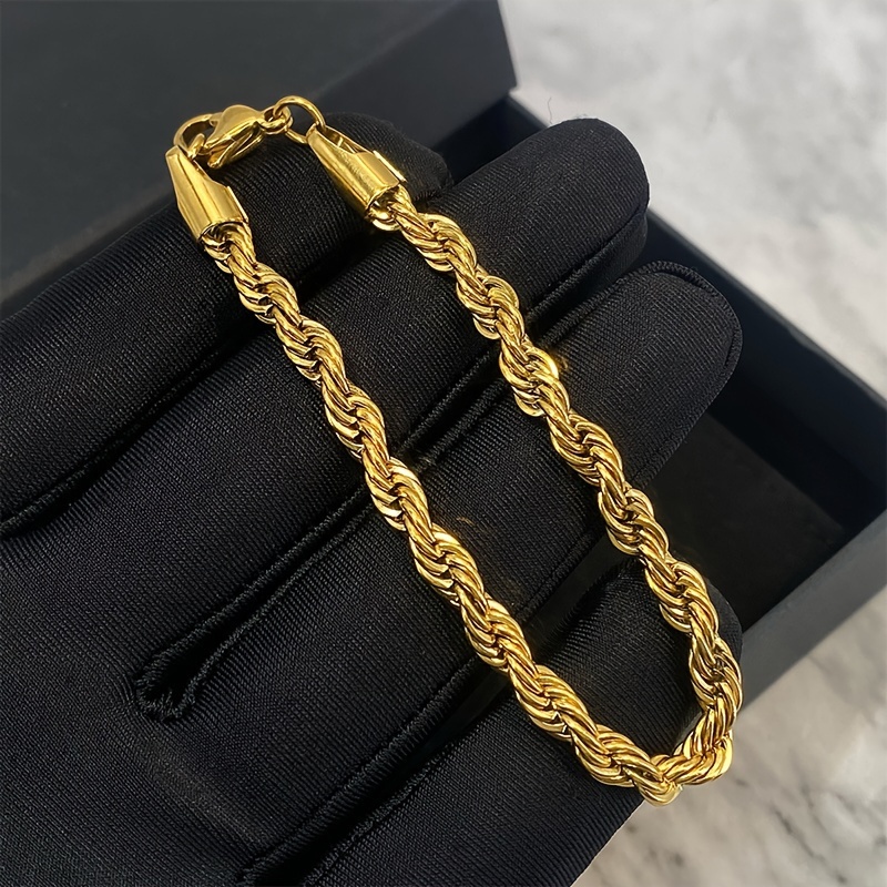 Fashion Light Luxury Embossed Flat Chain Bracelet Bangle - Temu