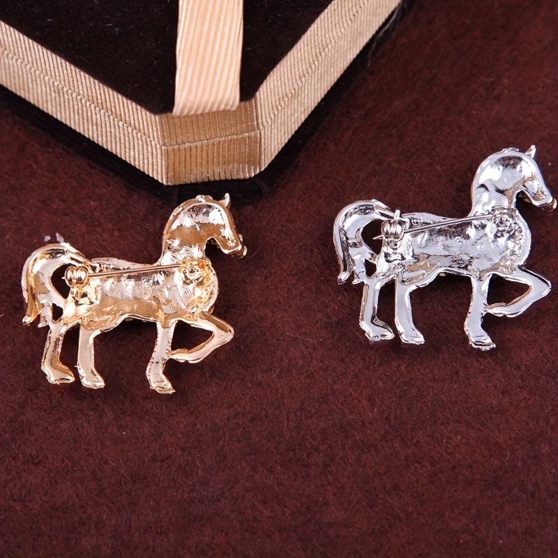 Rhinestone Horse Shape Brooch Exquisite Badge Pin Corsage - Temu