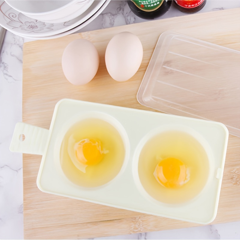 Pocheuse à œufs – Cuiseur à bacon pour micro-ondes – Deux pocheuses à œufs  en plastique pour sandwich, petit-déjeuner, ustensiles de cuisine pour four
