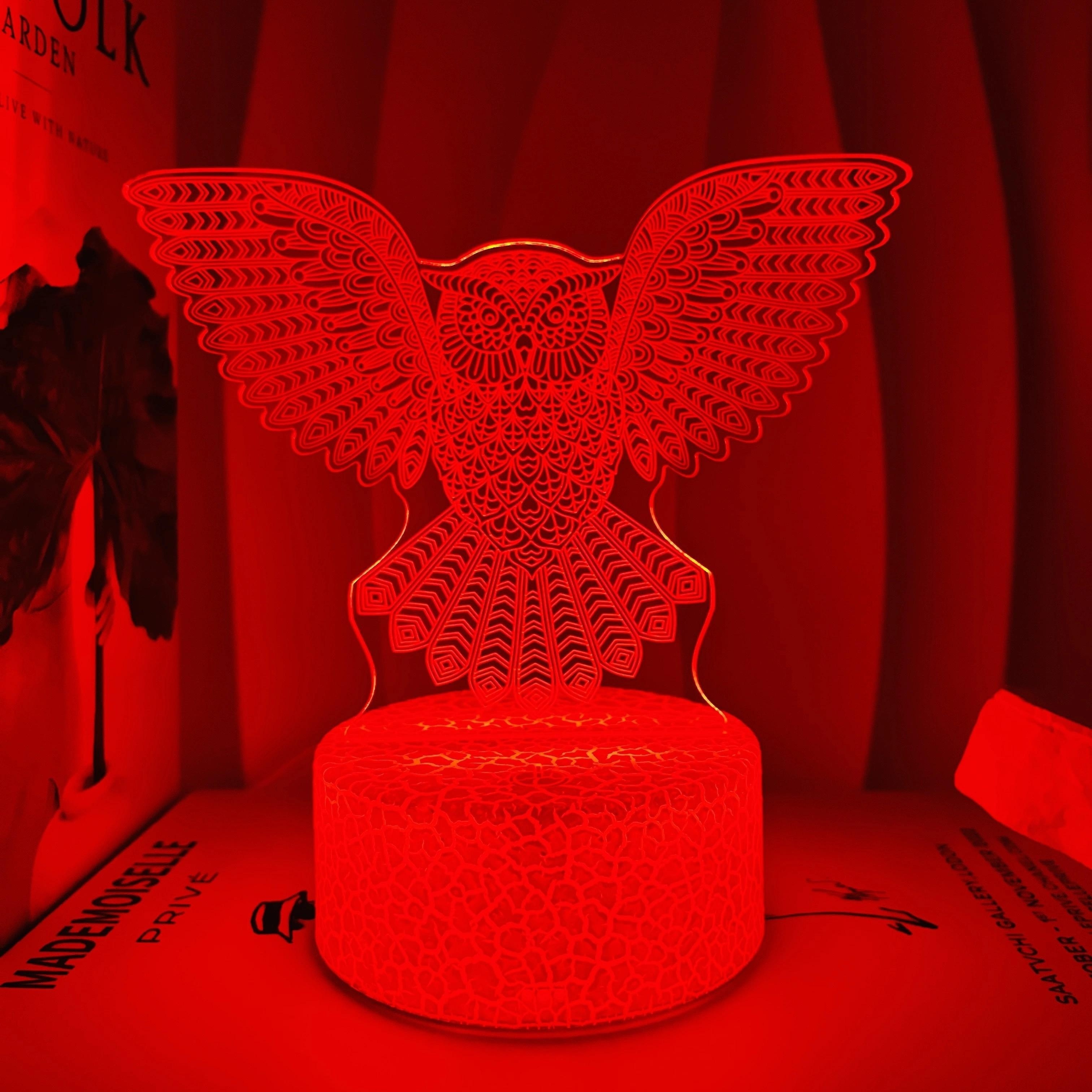 3d Wing Owl Bedside Decorative Night Light Creative - Temu