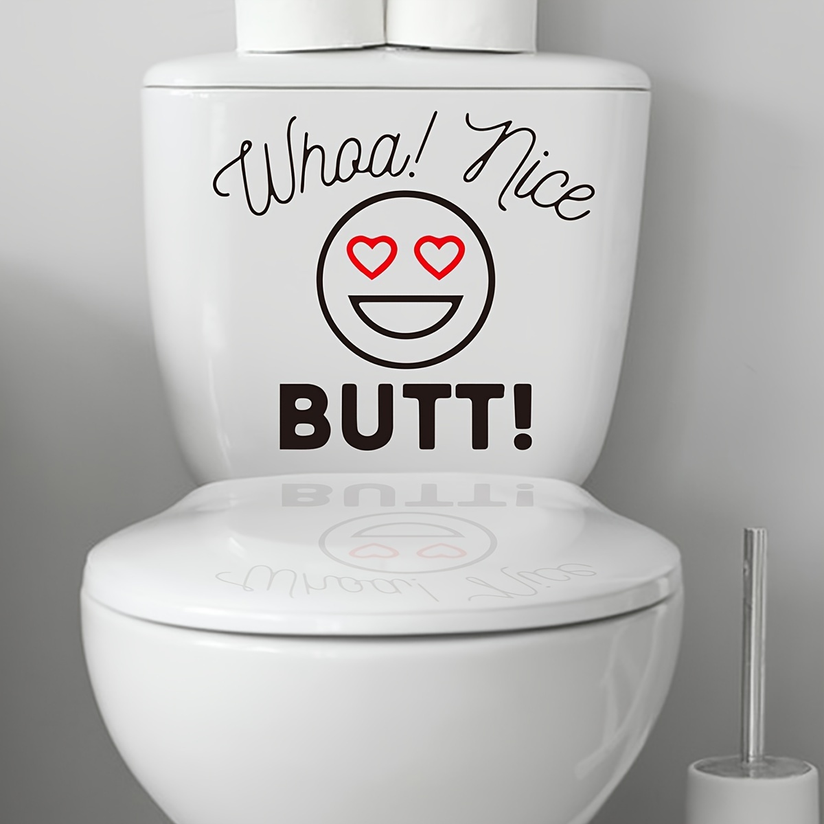 Krinisou Toilet Stickers Lid Decals Funny, Nice Butt Toilet Seat Sticker  Bathroom Decals for Toilet