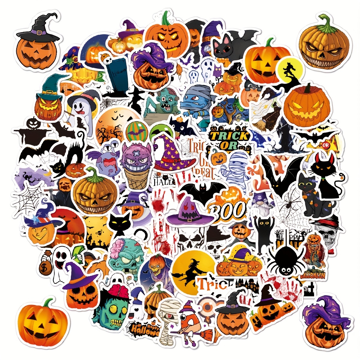 Halloween Stickers for Kids and Adults Halloween Face Stickers Bulk Cute Halloween Party Stickers for Pumpkins and Water Bottles Horror Halloween