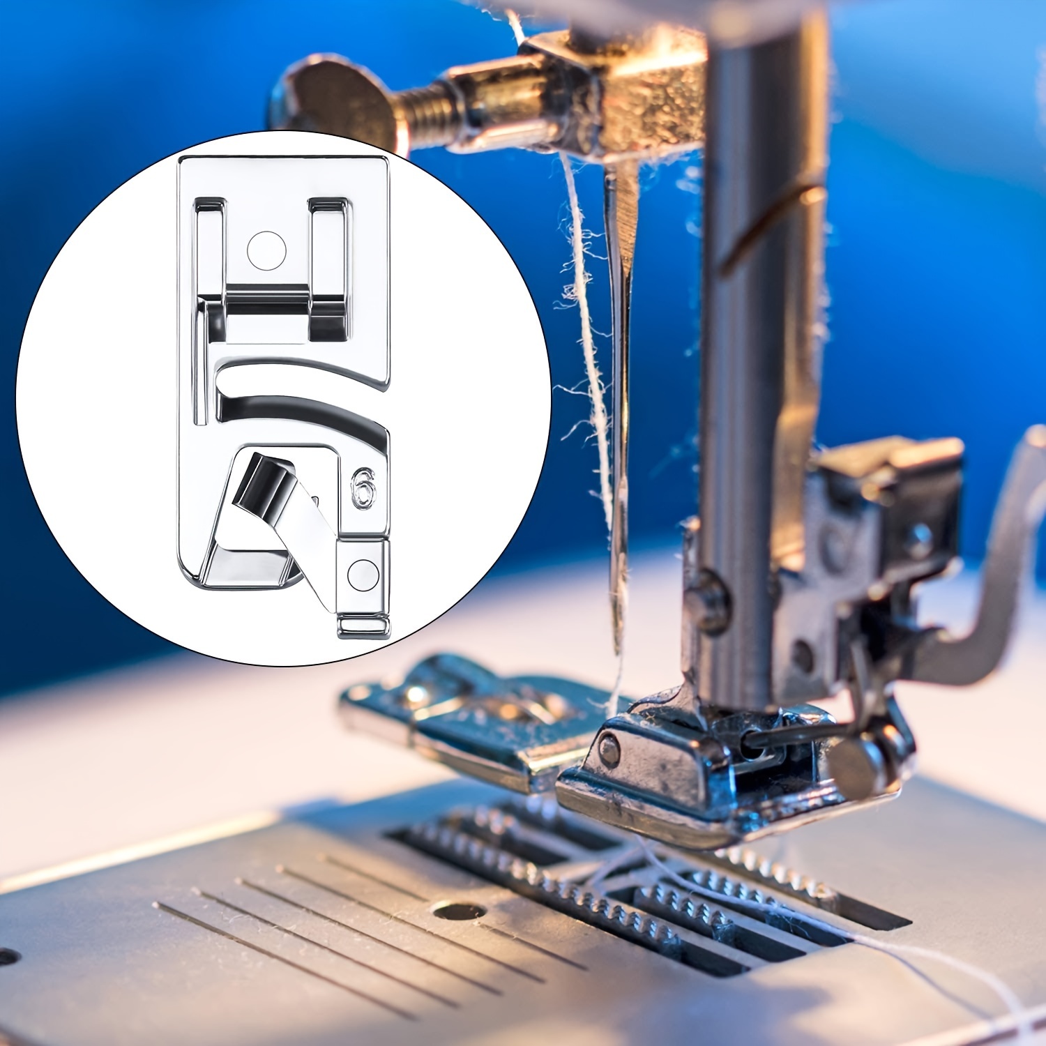 Universal Sewing Rolled Hemmer Foot Set,Rolled Hem Pressure Foot,8 PCS  Sewing Machine Presser Home Industrial Curved Scroll Hemmer Foot (5/6/7/mm)