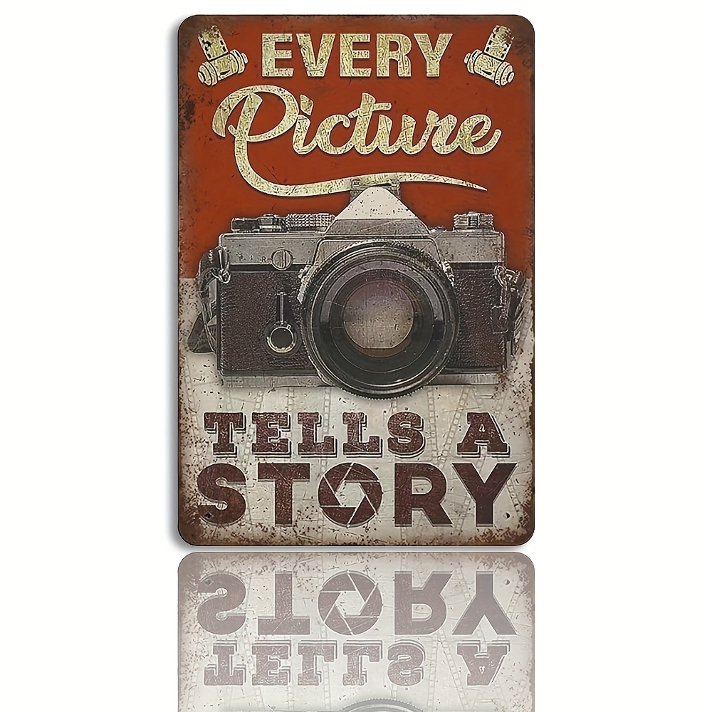 Lata metálica cámara vintage