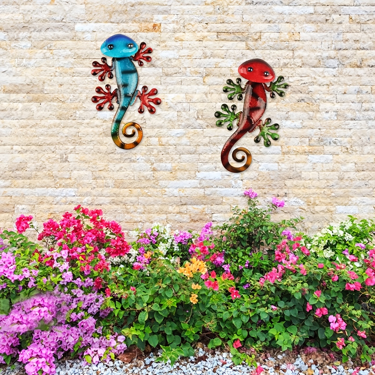 1 Pc Metal Gecko Wall Hanging Metal Gecko Wall Decoration Metal Gecko Wall Art Decor For Living Room Bedroom Office Garden Patio Fence Backyard Porch Decor