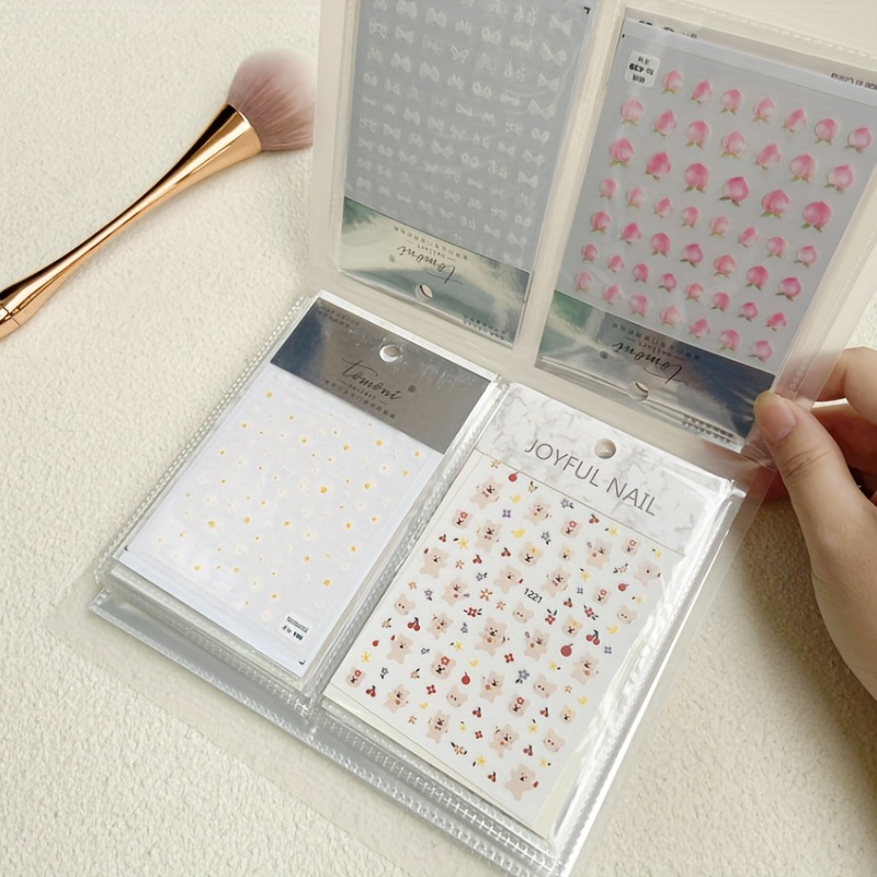 Frosted Nail Art Sticker Storage Book Organizer Holds 80 - Temu