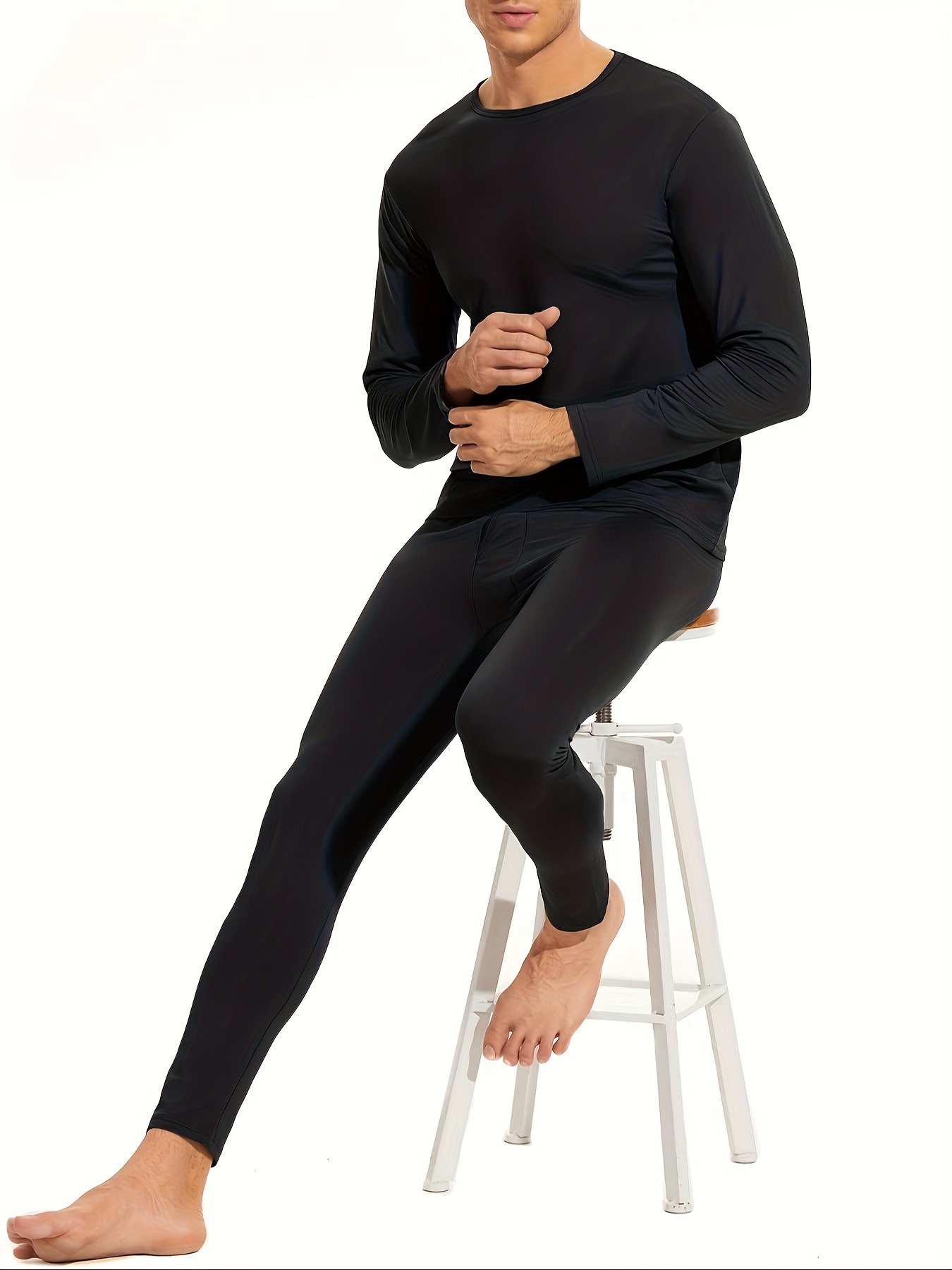 Men's Thermal Underwear Set Cozy Breathable Long Johns Men - Temu Canada