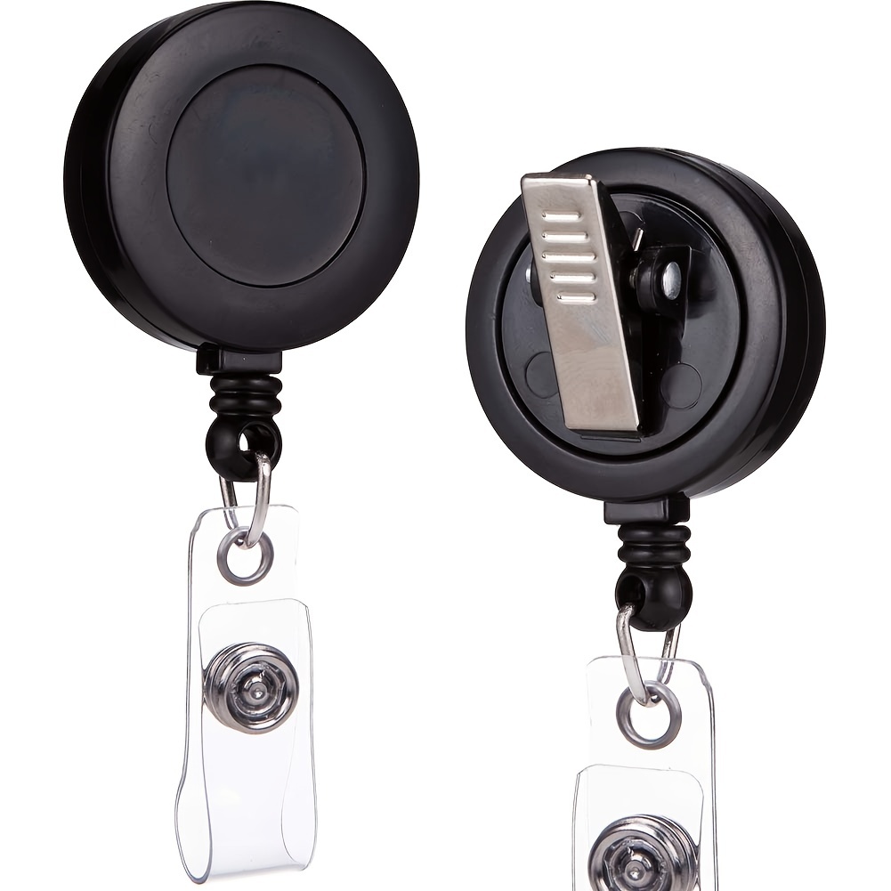 25 Pack - Translucent Badge Reels with Swiveling Alligator Clip by