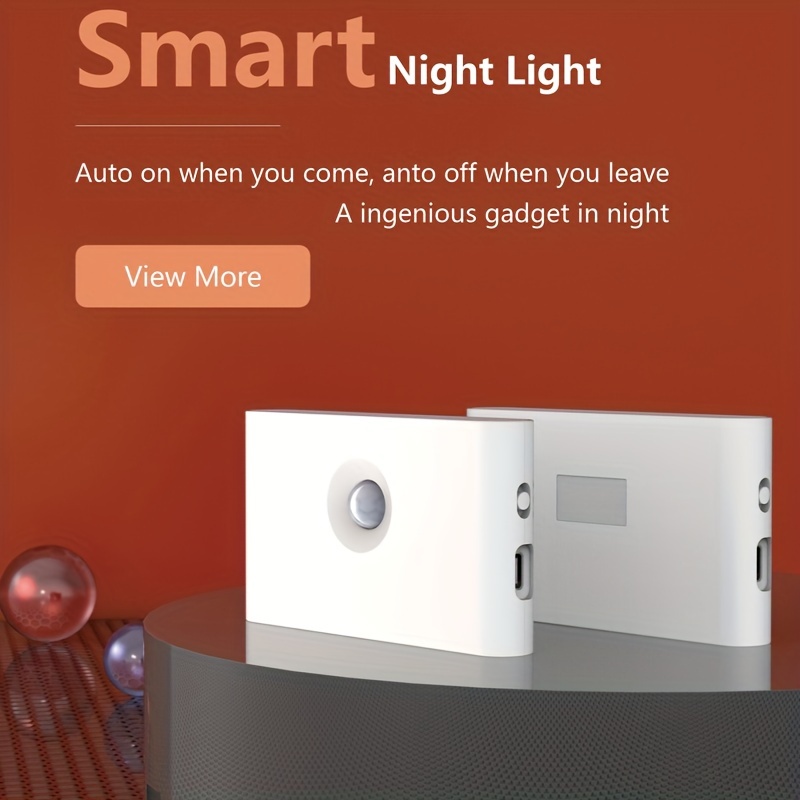 1pc Luz Nocturna Led Recargable Portátil Sensor Movimiento - Temu