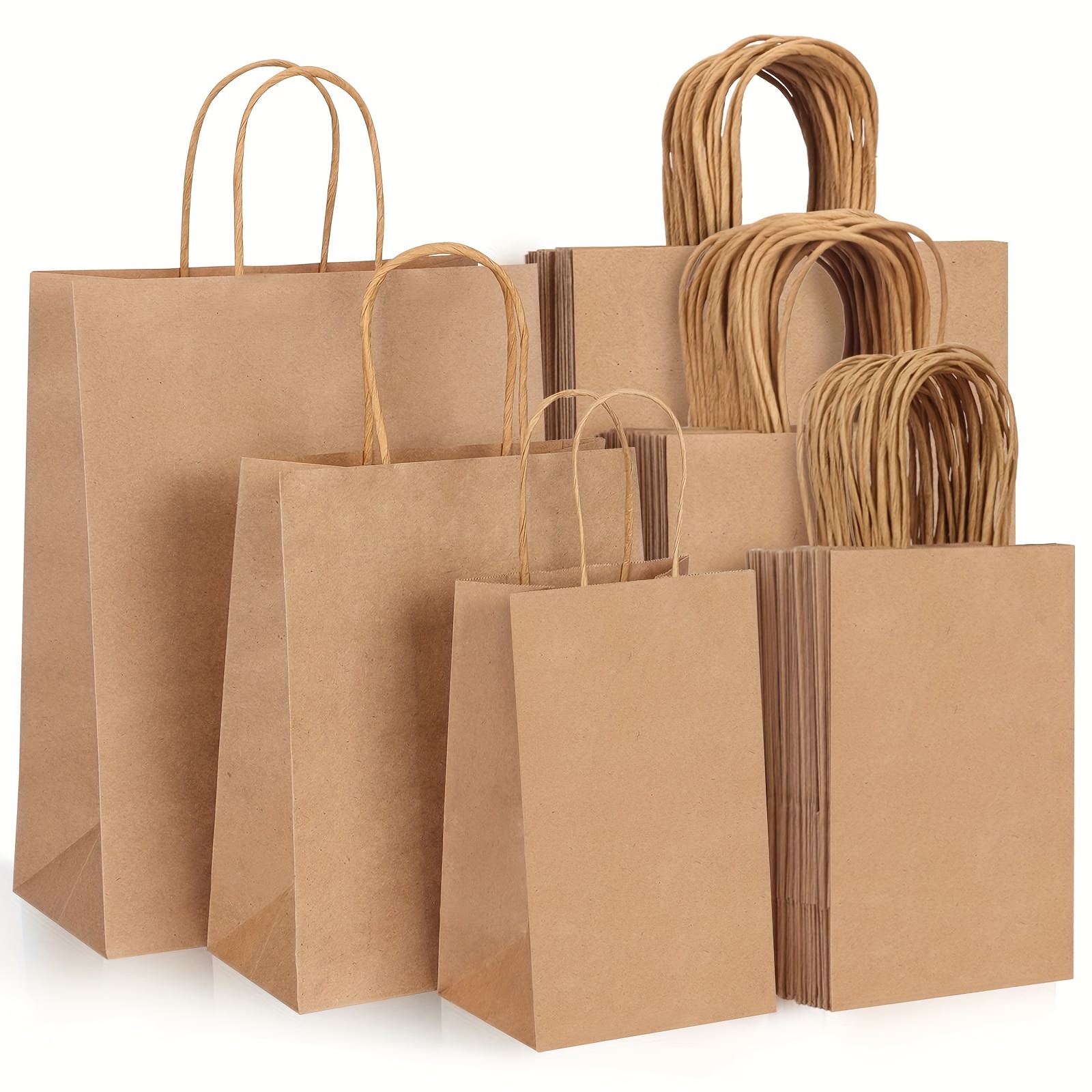 Kraft Paper Bags Simple Classic Tote Bags To Go Storage Bags - Temu