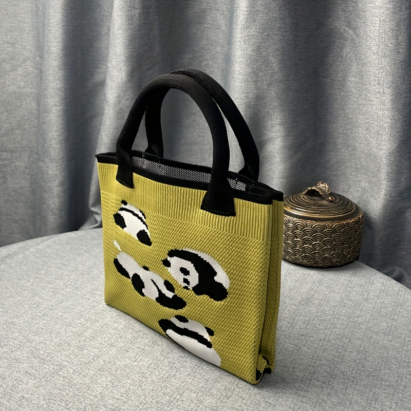 Schattige Cartoon Gebreide Tote Bag Kawaii Geweven Handtas Temu