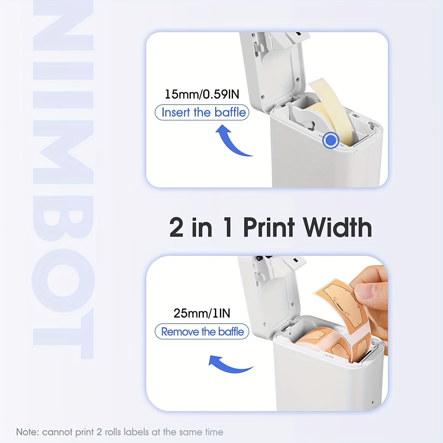 Niimbot Label Maker Machine Tape Included D11 Portable Wireless Connection Label Printer Multiple Templates Available for Phone Pad Easy to Use Office