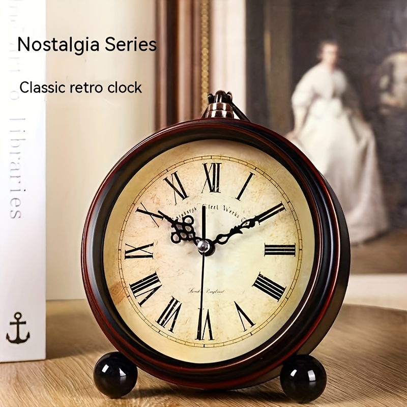 High Quality Vintage Alarm Clock Silent Retro Bedroom Bedside Classic Decor