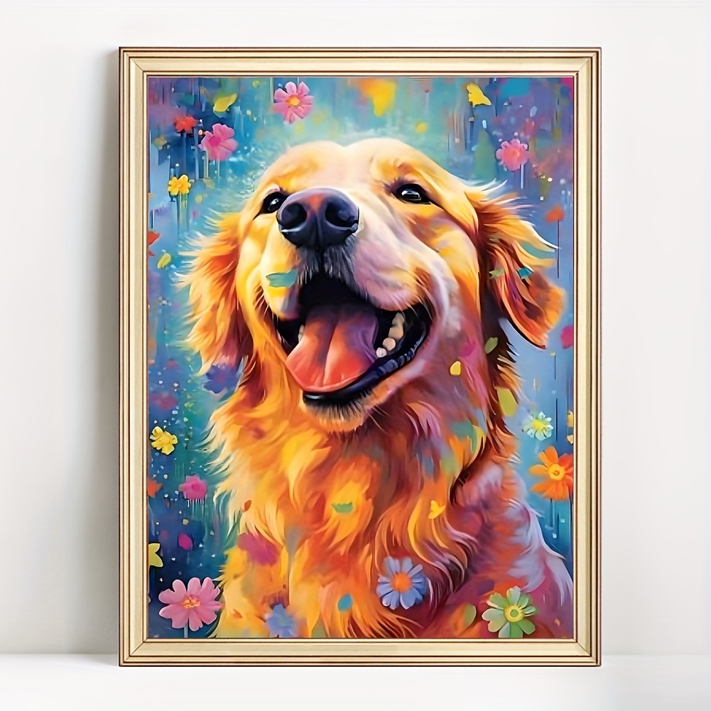 Diy Diamond Art Painting Kits For Adults Colorful Dogs Art - Temu