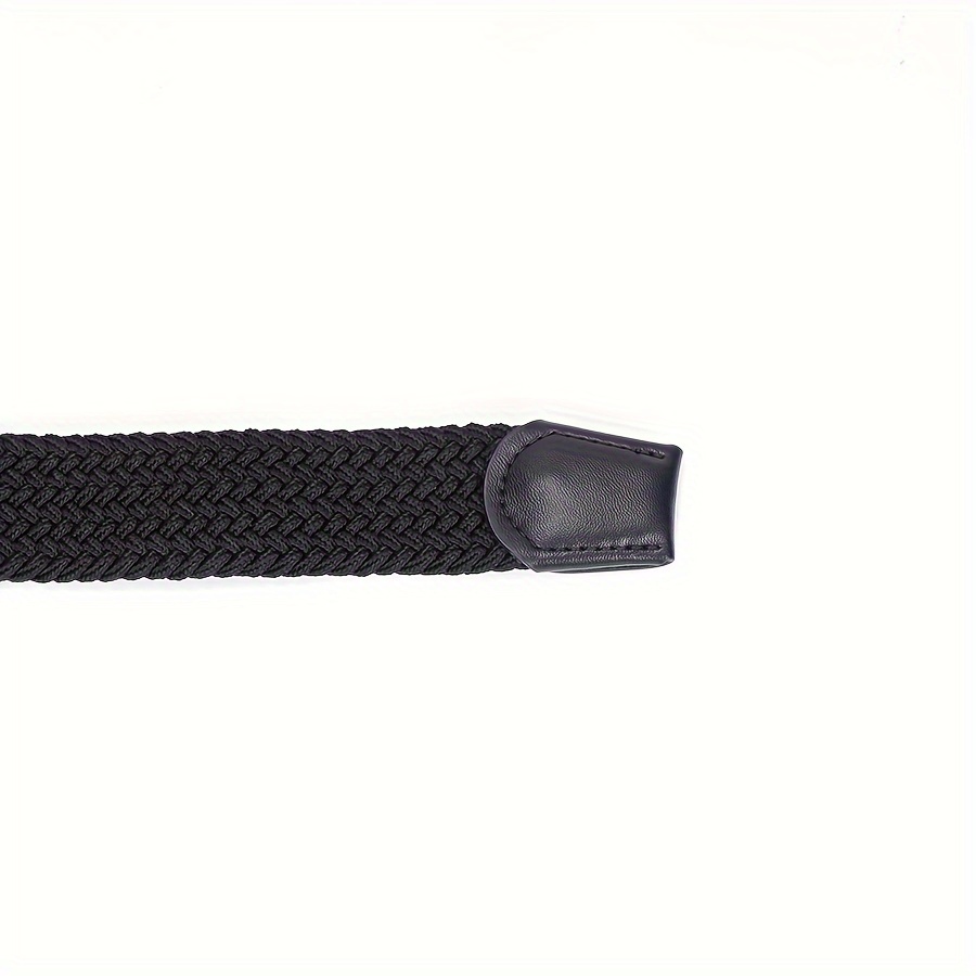 1pc Black Waist Elastic Belt, Minimalist Nylon Punch-free Waist