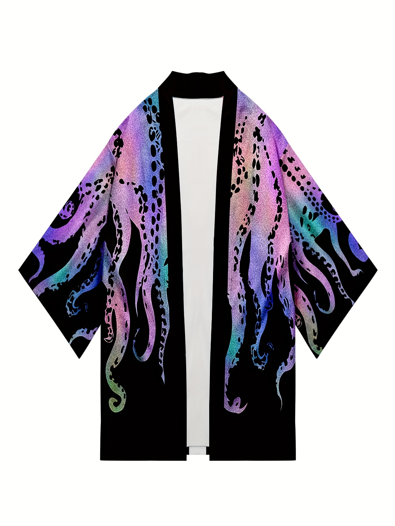 Black and Purple Kimono Jacket