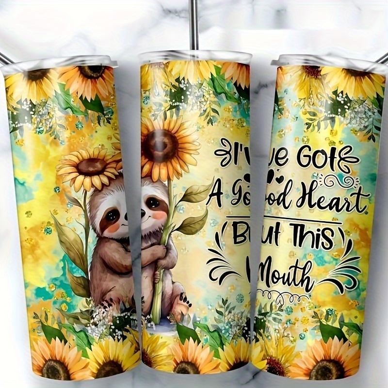 Heat Resistant Double Wall Glass Coffee/Tea Cups And Mugs Travel Doubl –  Cute Sloth Mug