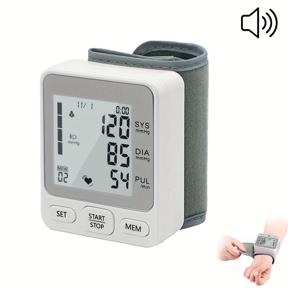 Wrist Blood Pressure Monitor, Blood Pressure Machine Have Large LED  Display, Automatic 99x2 Sets Memory for