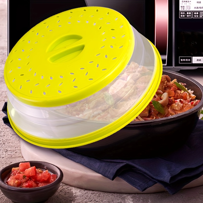 Campana para Microondas - Tapa Plegable Cubierta Protectora a Prueba de  Salpicaduras Colador para Frutas y Verduras