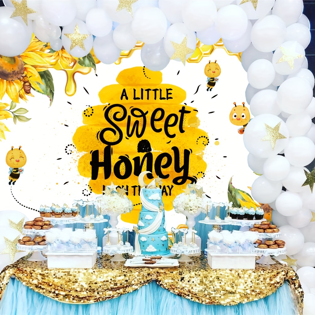 Bee Party Supplies Honey Bee Party, Soon To Bee A Family Of Three Banner  Bee Themed Cake Topper Balloons Set for Baby Shower Gender Reveal Kids