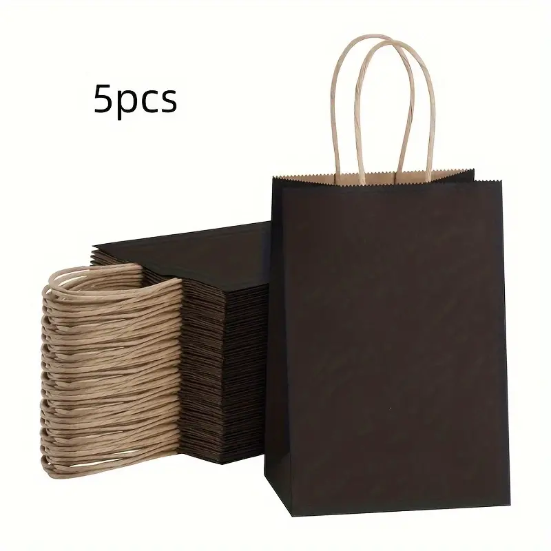 Black Paper Gift Bags Calf Paper Bags With Handles In Bulk - Temu