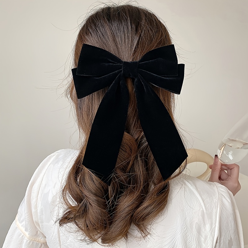 Super Large 8 Inch Silk Bow Barrette Boutique Hair Accessories