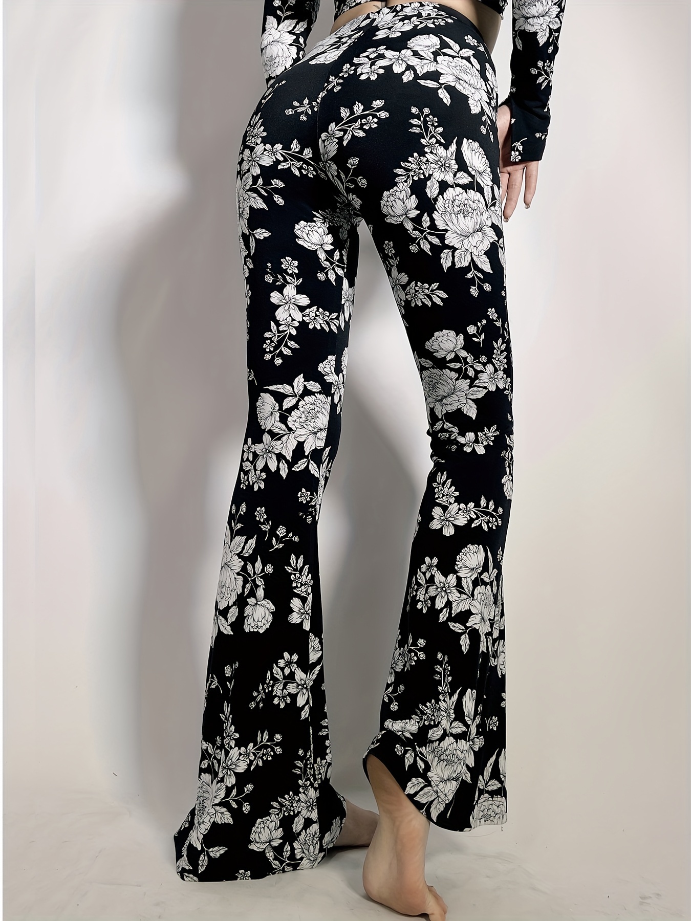 Floral Print High Rise Pants