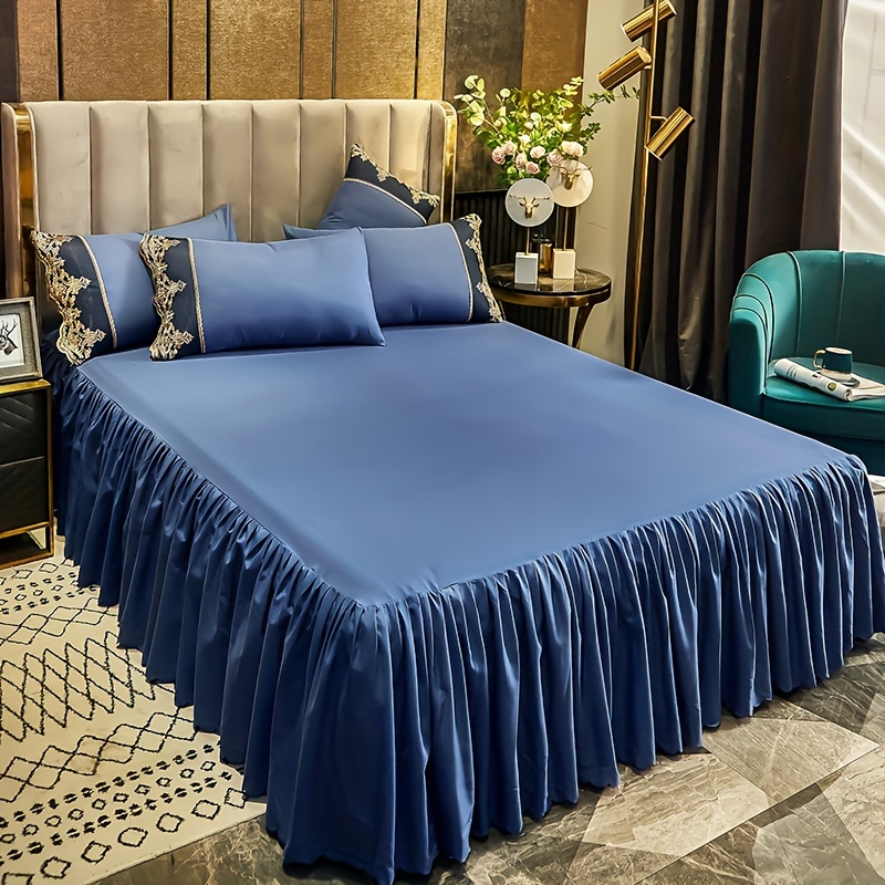 Royal blue hotsell king bed skirt